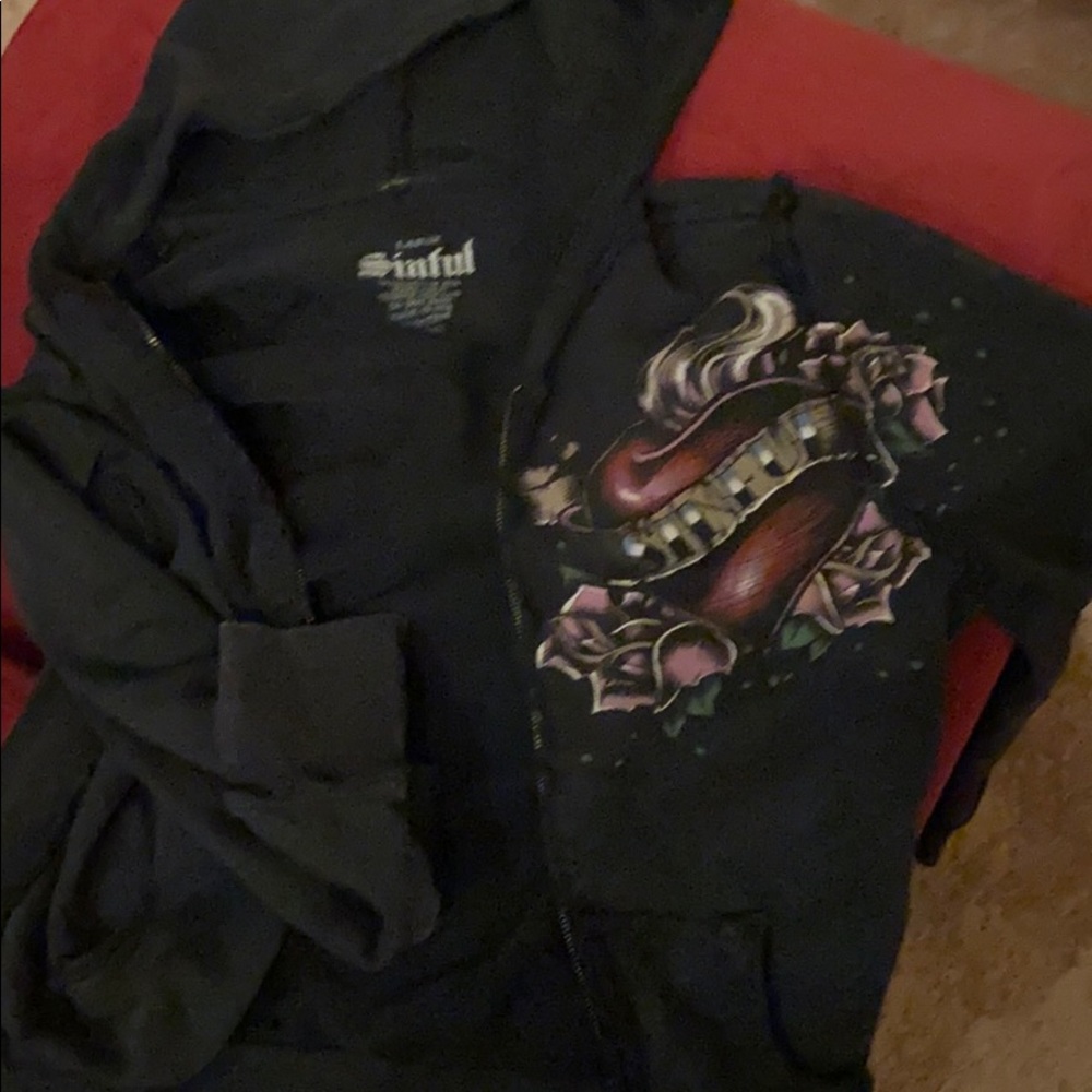 Sinful brand black hoodie L